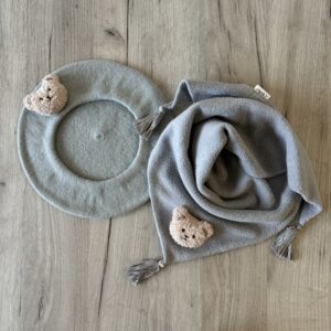 Komplet SOFT BEAR NO.5 beret i chusta